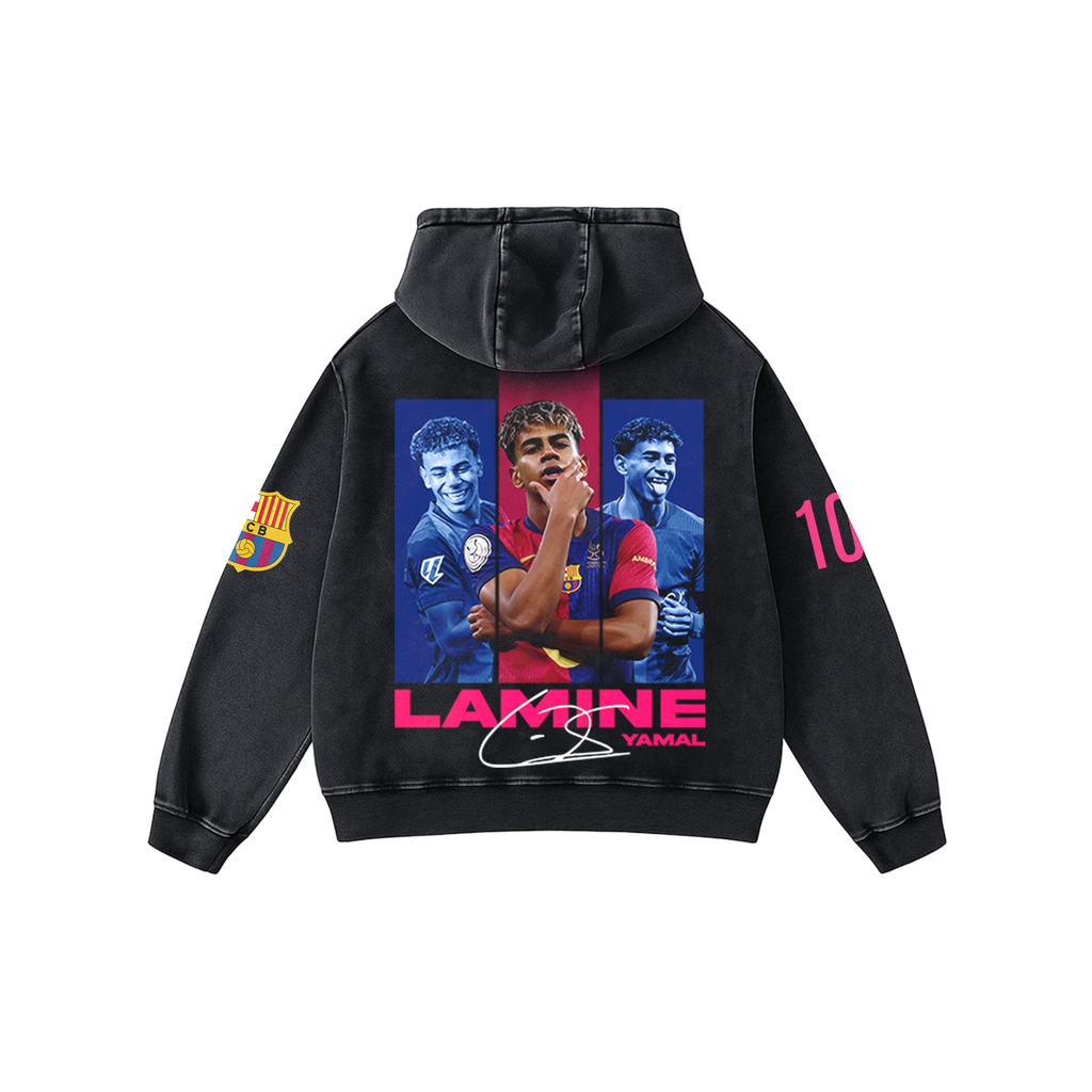 LAMINE ICONIC ACID WASH HOODIE