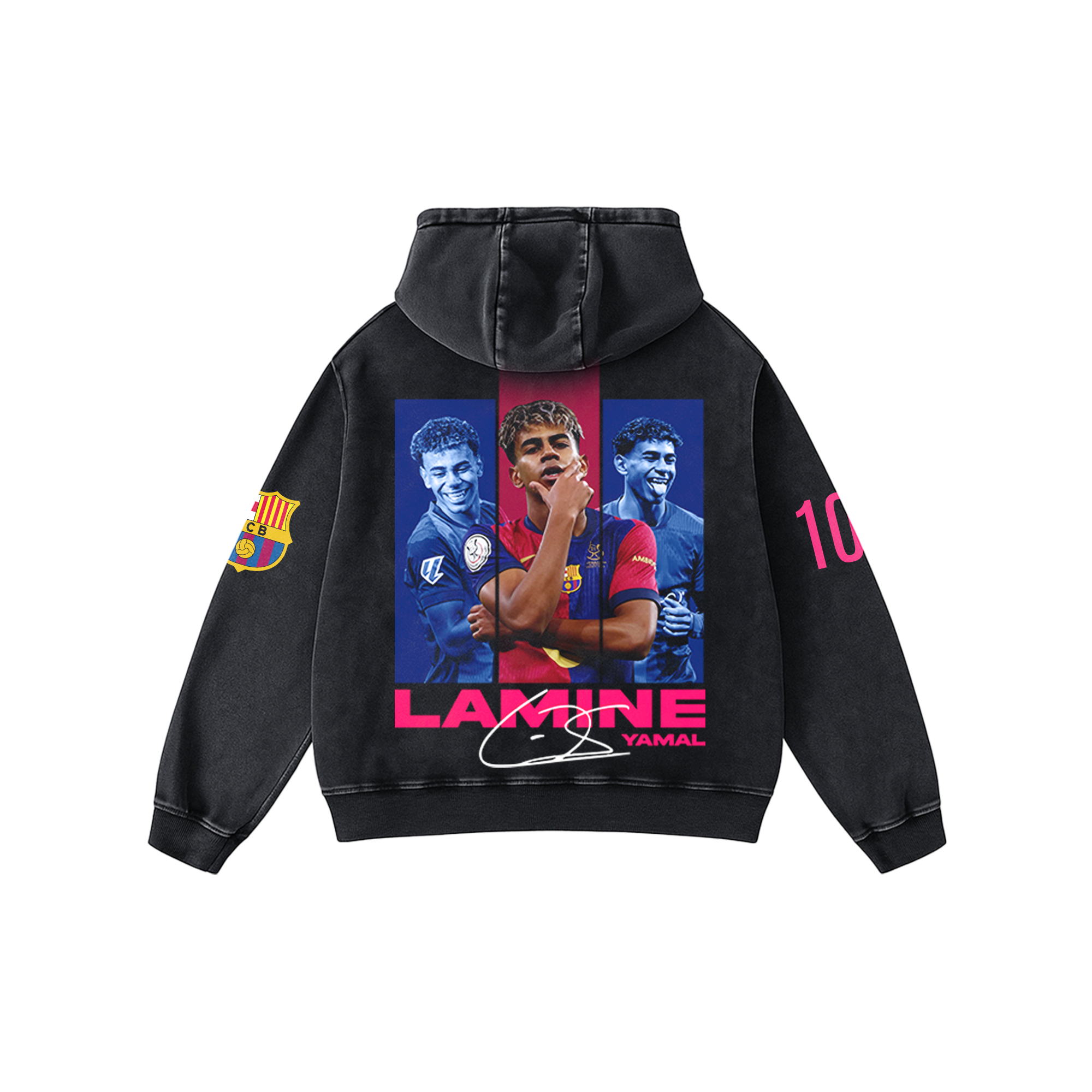 LAMINE ICONIC ACID WASH HOODIE