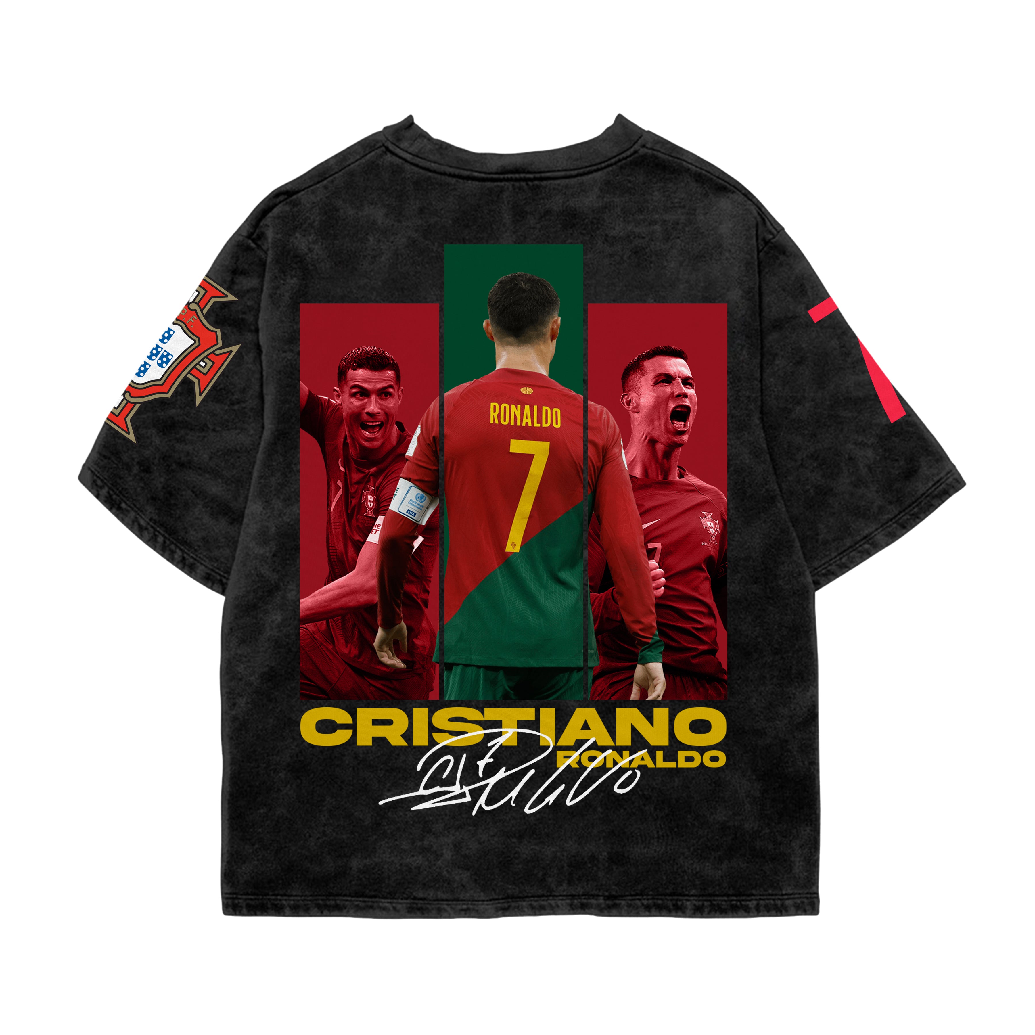 CR7 Heritage Acid Wash Oversized Tee