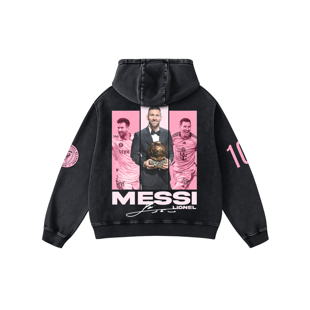 MESSI ICONIC ACID WASH HOODIE