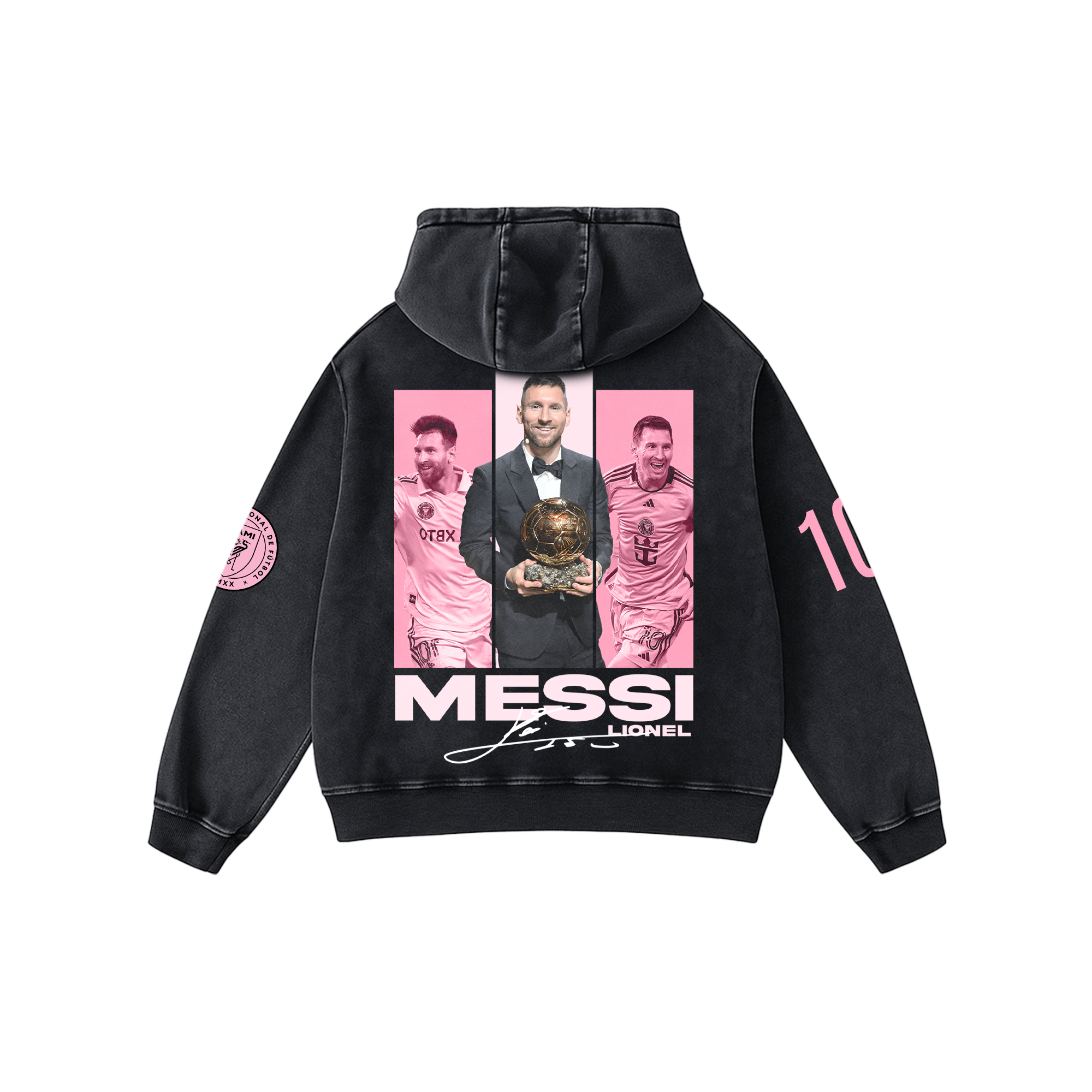 MESSI ICONIC ACID WASH HOODIE
