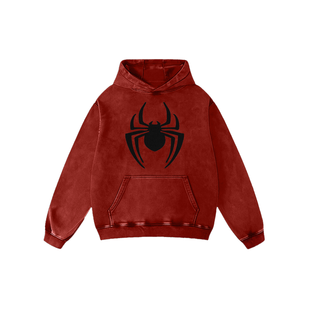 Crimson Web Oversized Hoodie