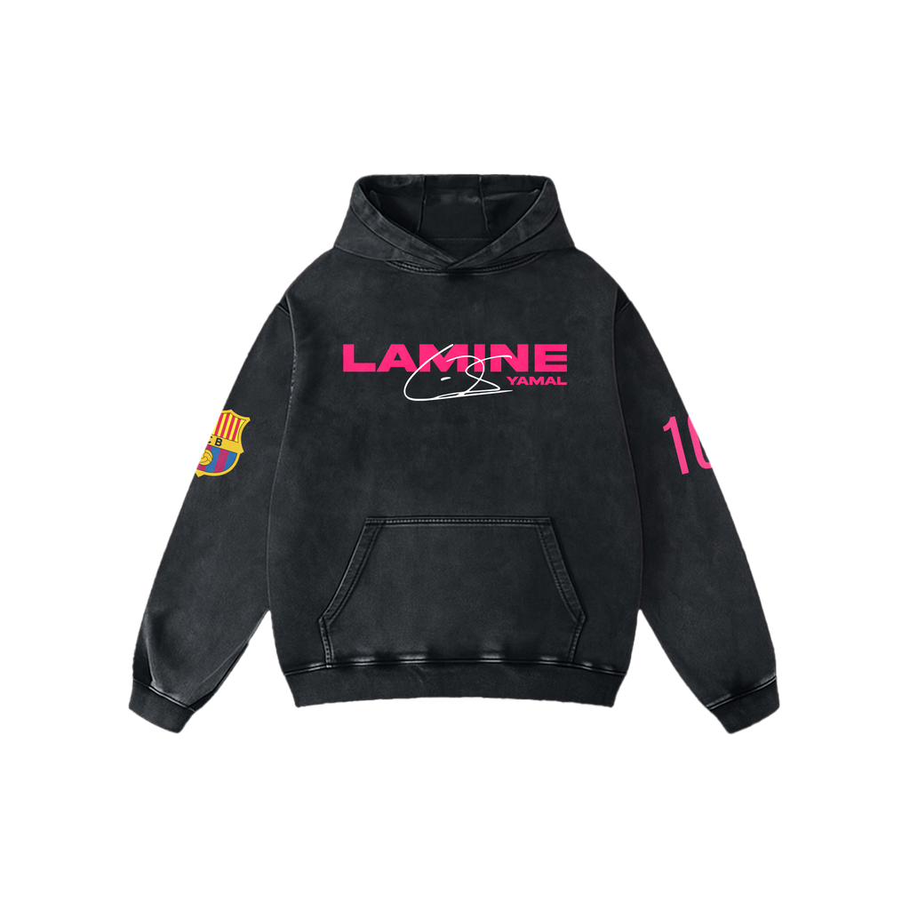 LAMINE ICONIC ACID WASH HOODIE