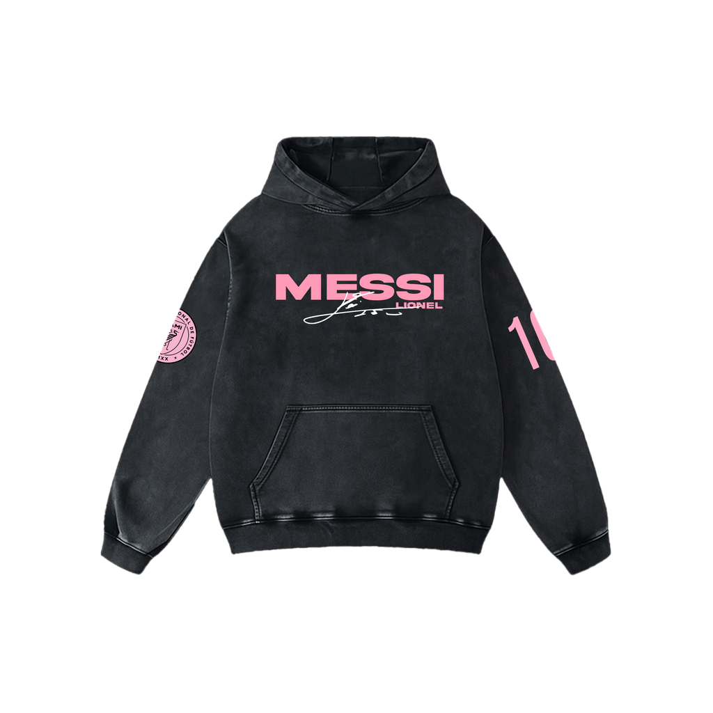 MESSI ICONIC ACID WASH HOODIE